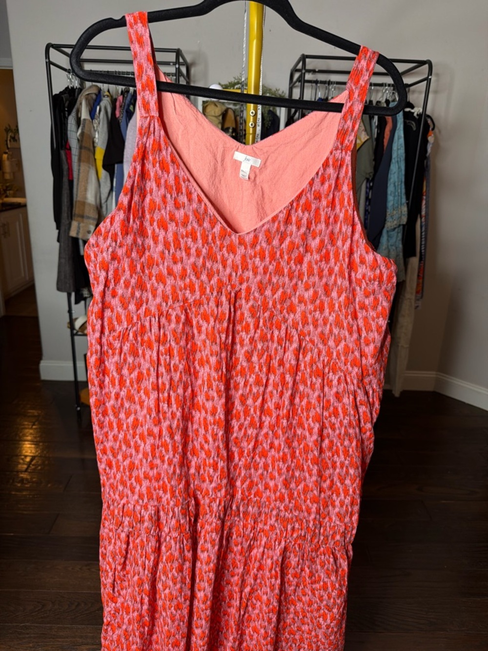 Joie Coral and Light‎ Pink Printed Sleeveless Maxi Dress